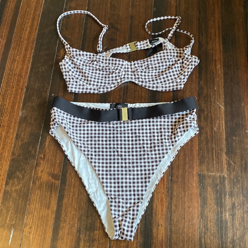Onia Digi Houndstooth Bikini Swimsuit